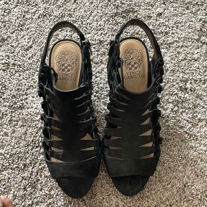 Vince Camuto black cutout heels
